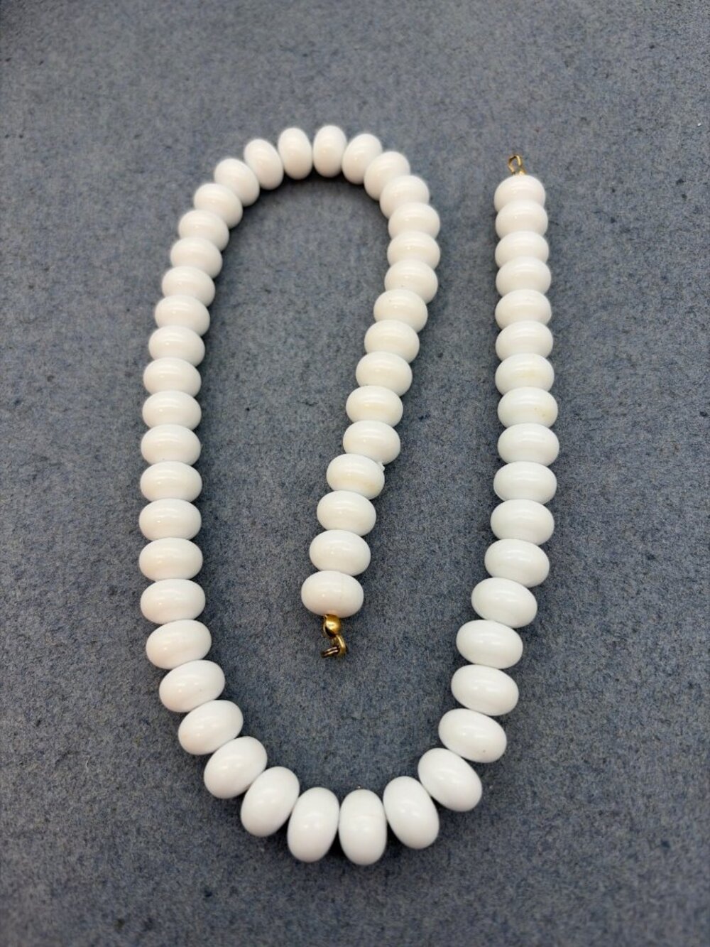 White Beaded Necklace 18 In As Is Broken Clasp Simple Retro Classic DIY Craft